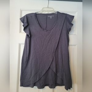 LOFT solid nursing tee - coastal gray